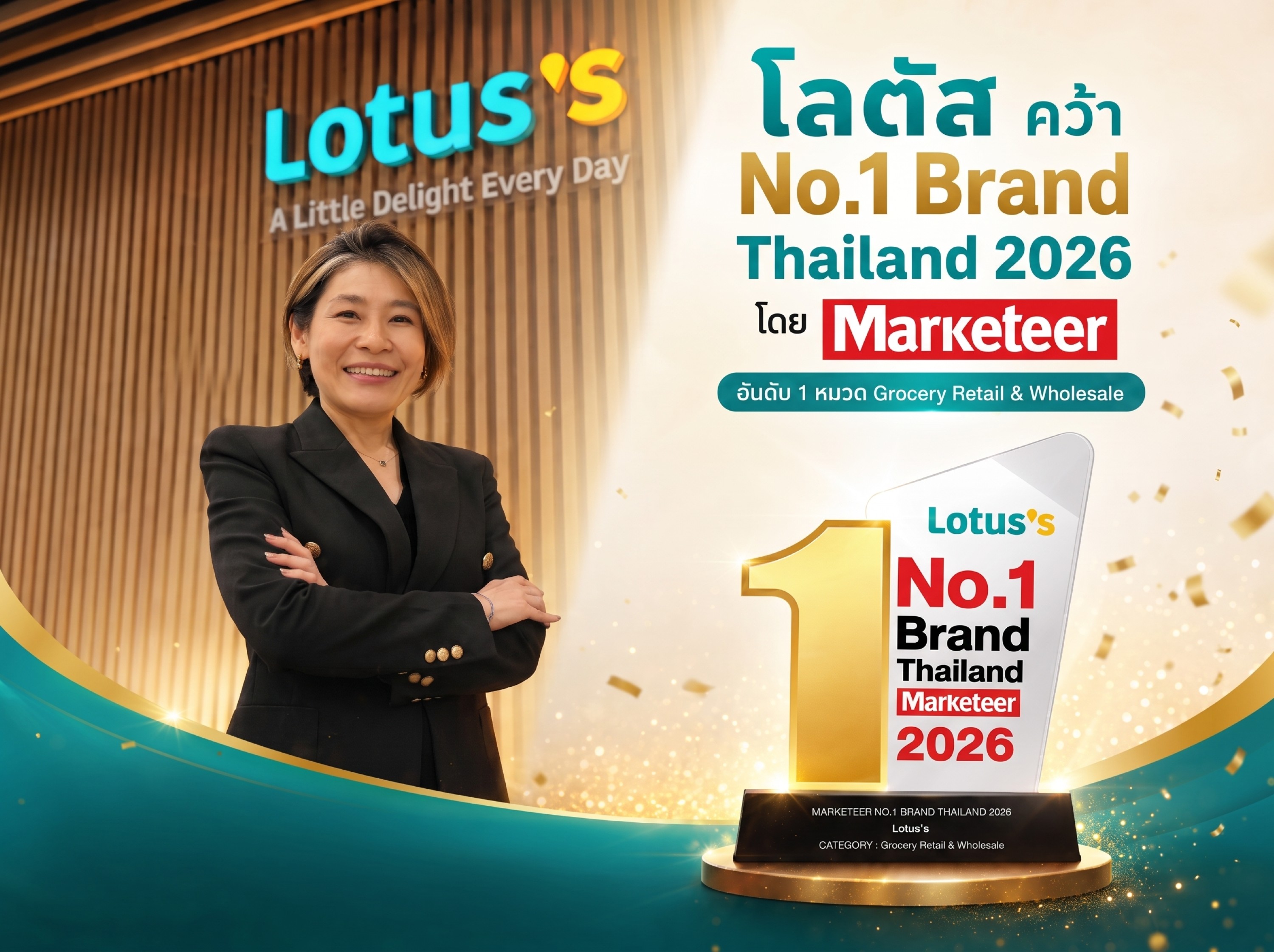 โลตัส คว้า No.1 Brand Thailand 2 ปีซ้อน ตอกย้ำแบรนด์ค้าปลีกอันดับ 1 ในใจมหาชน